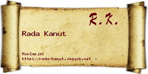 Rada Kanut névjegykártya
